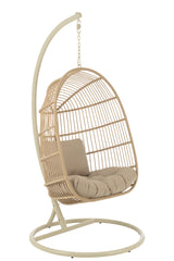 J-LINE HANGSTOEL EGGA STAAL/TOUW BEIGE