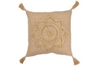 Kussen Bloem Kwast Polyester Beige