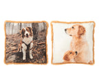 Kussen Hond Polyester Bruin/Beige Groot Assortiment Van 2