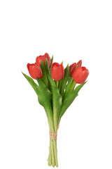 J-Line Bouquet Tulips 7 Pieces PU Coral Pink Small