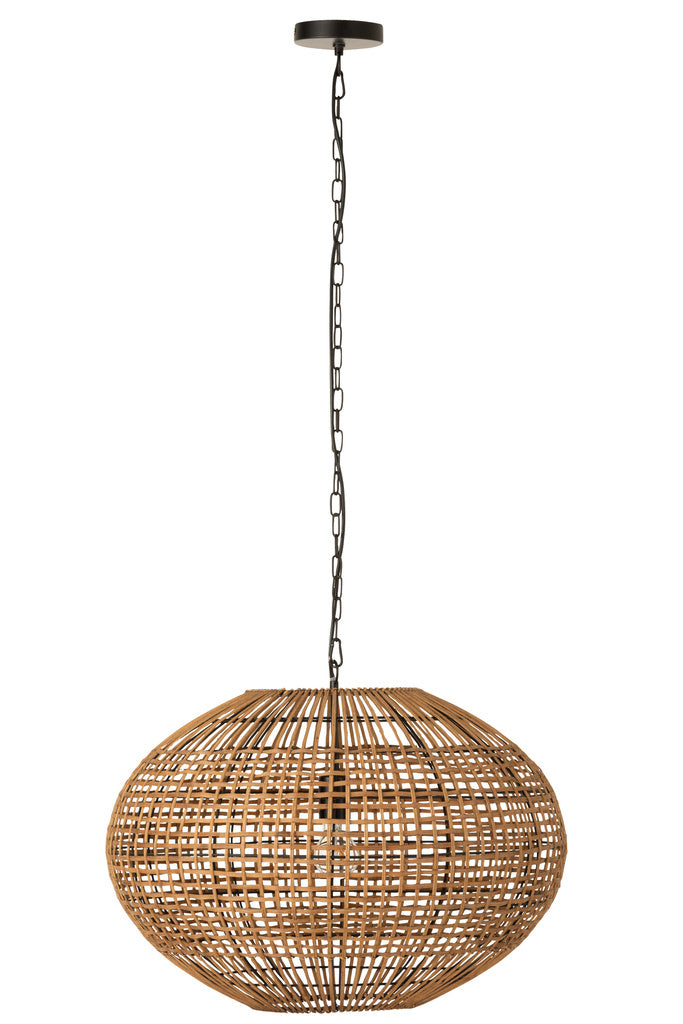 J-LINE HANGING LAMP RATTAN/METAL BROWN/BLACK LARGE