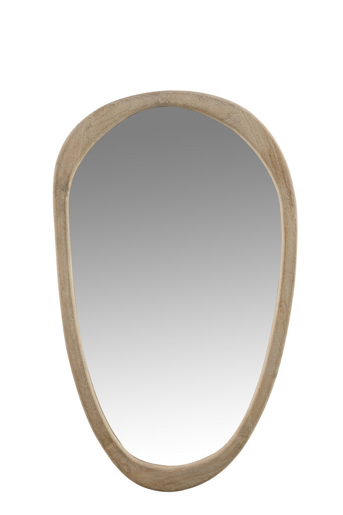 J-LINE SPIEGEL ONREGELMATIG MANGO HOUT LARGE