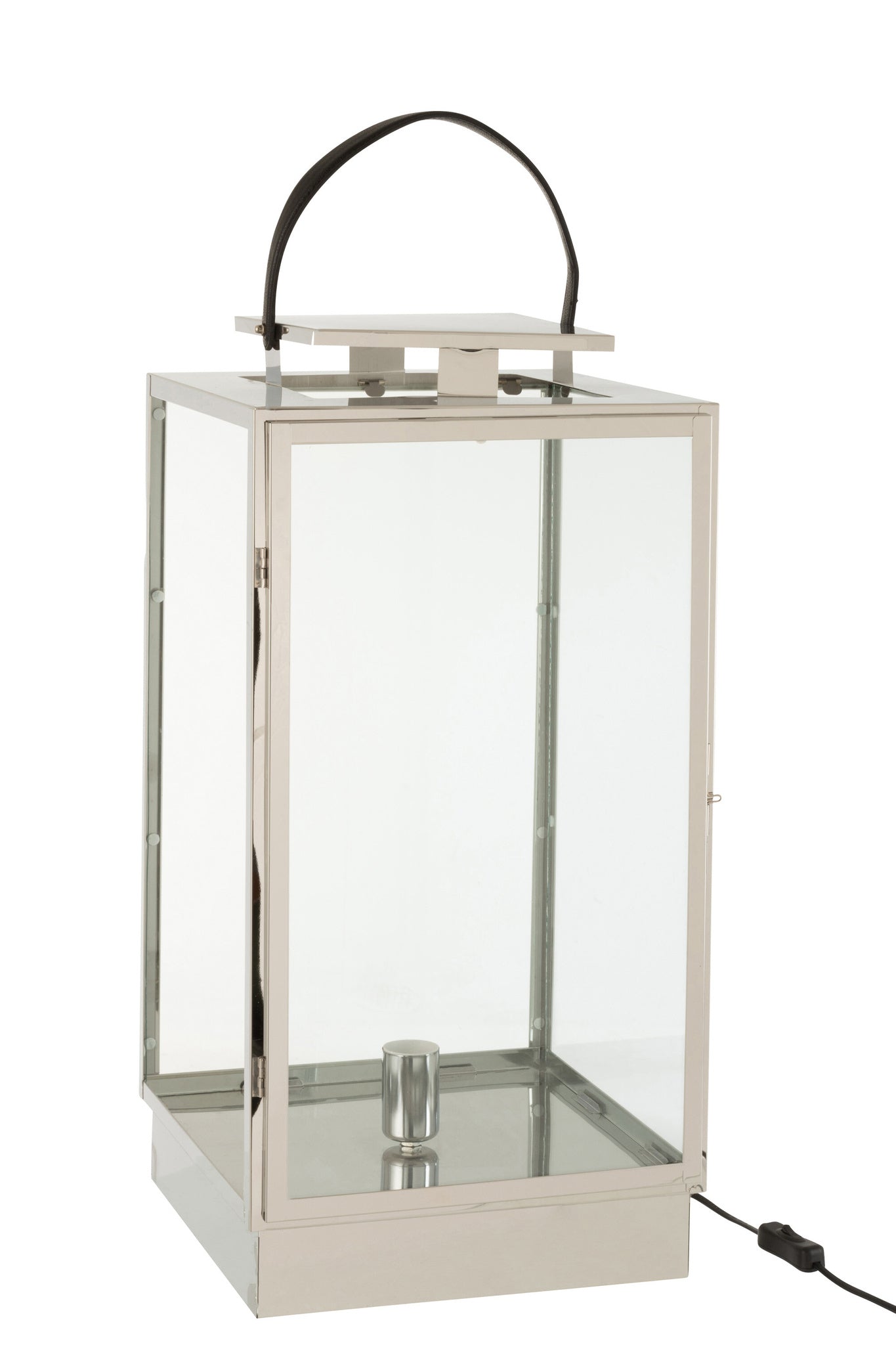Lantaarnlamp metaal/glas zilver