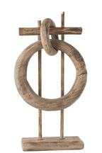 J-Line Decoratieve Ringen Verticaal Hout Naturel