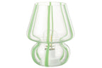Tafellamp met gestreept glas, transparant/groen, groot