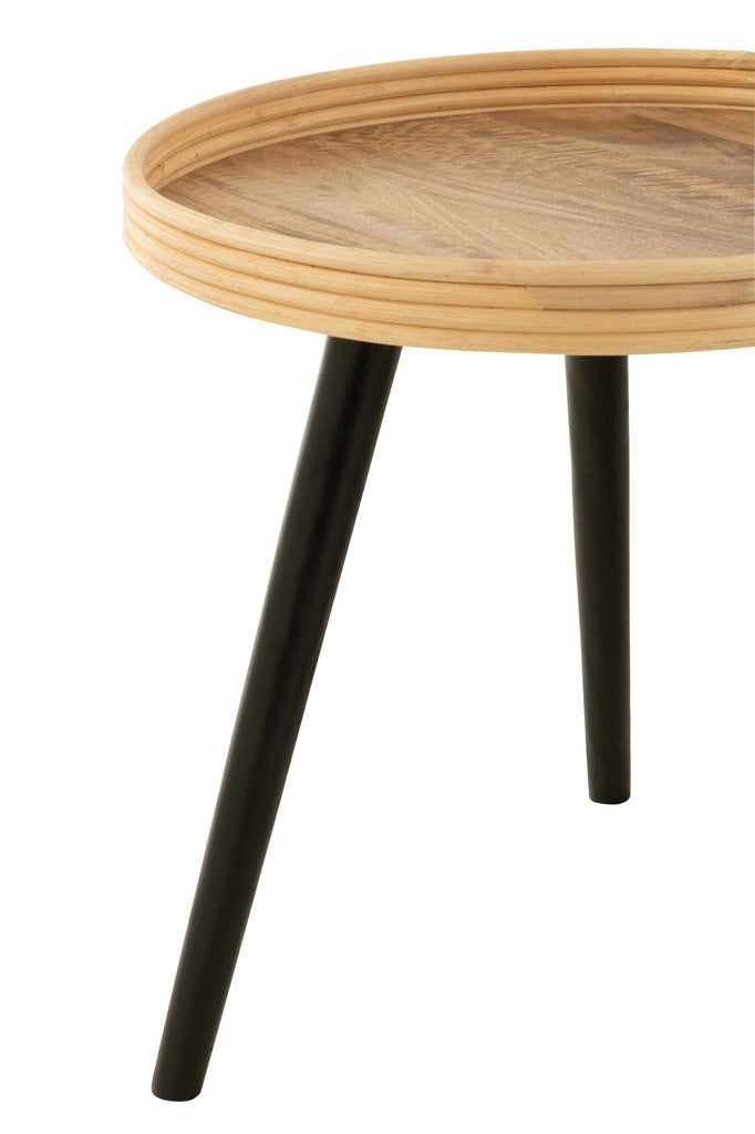 J-LINE SET VAN 3 RONDE SALONTAFELS MANGOHOUT NATUREL