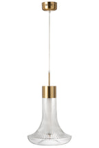 Hanglamp LED goud metaal/glas transparant