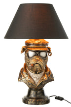 Tafellamp Bulldog polyresin antiekbruin