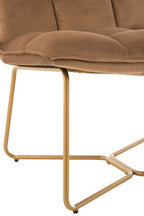 Loungefauteuil Lisa Metaal/Textiel Bruin
