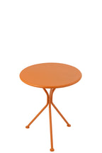Tuintafel driepoot rond metaal oranje klein