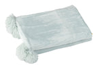J-LINE PLAID POMPOM POLYESTER LICHTBLAUW