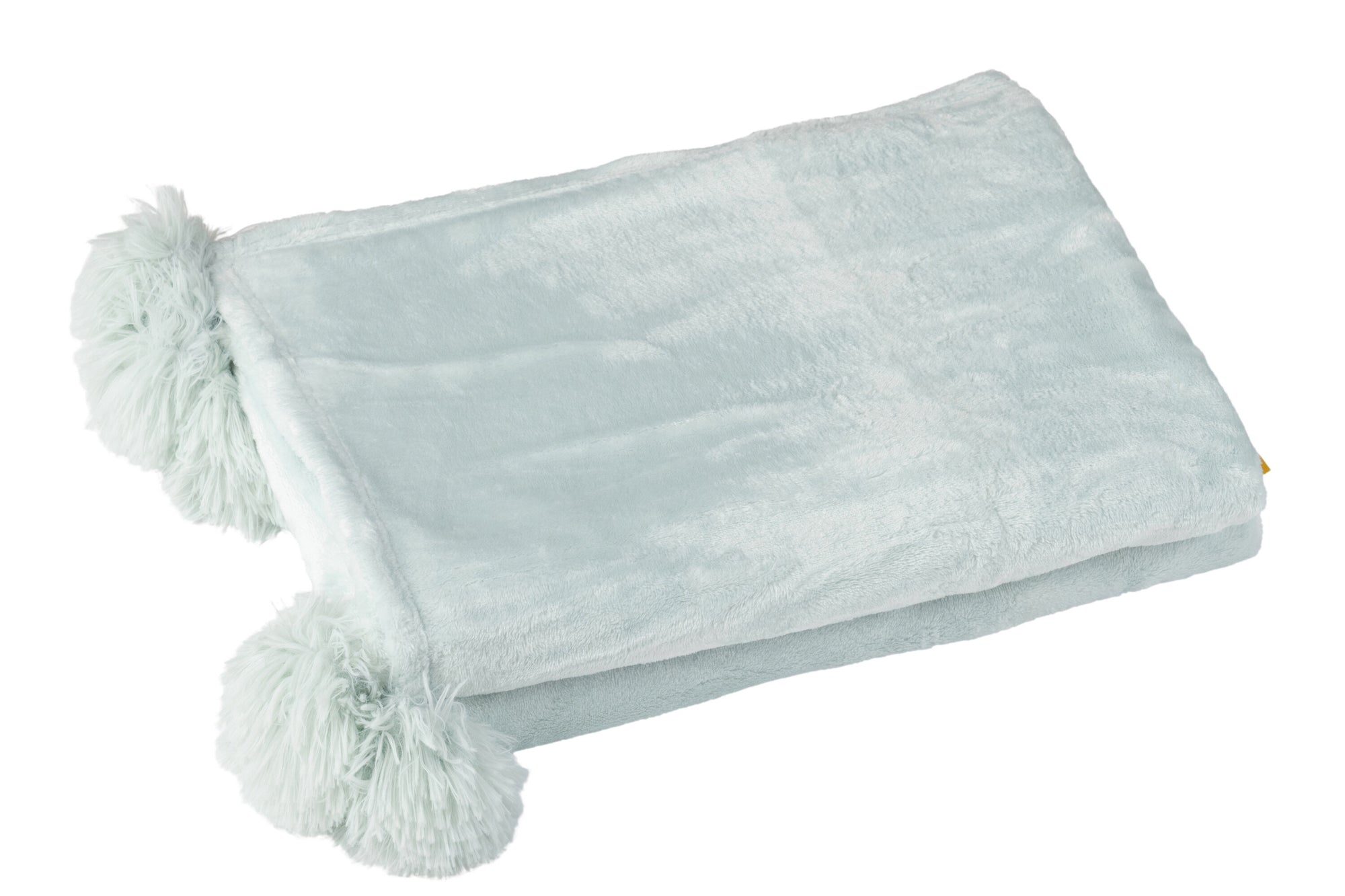 J-LINE PLAID POMPOM POLYESTER LICHTBLAUW