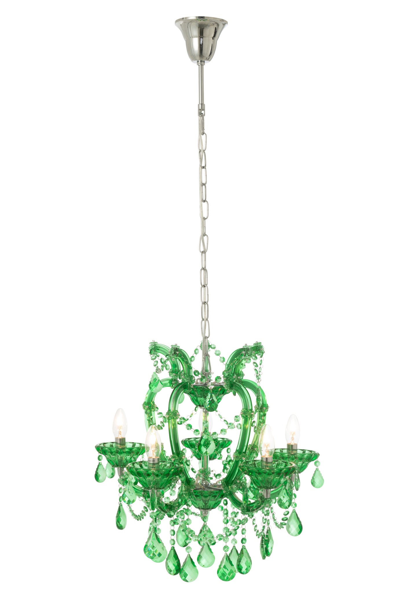 Plafondlamp Kroonluchter Antiek Glas Smaragdgroen