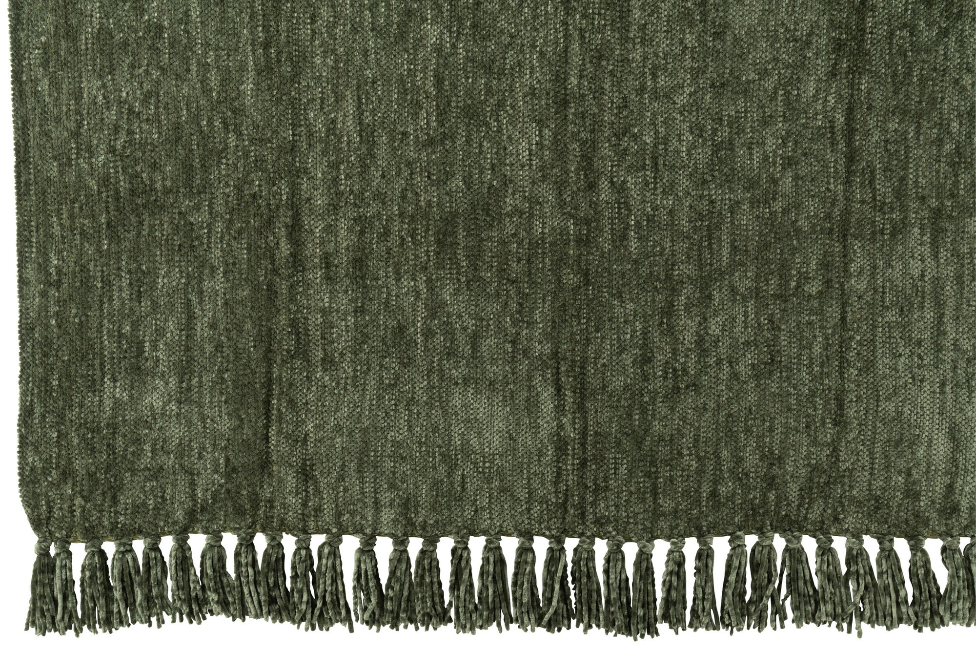 J-LINE DEKEN CHENILLE POLYESTER DONKERGROEN