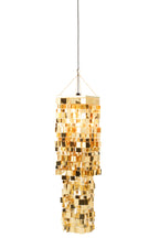 Lampenkap voor kroonluchter vierkant PVC goudkleurig middelgroot