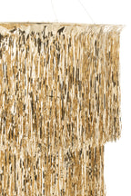 Lampenkap voor kroonluchter met franjes, vinyl, goudkleurig, klein