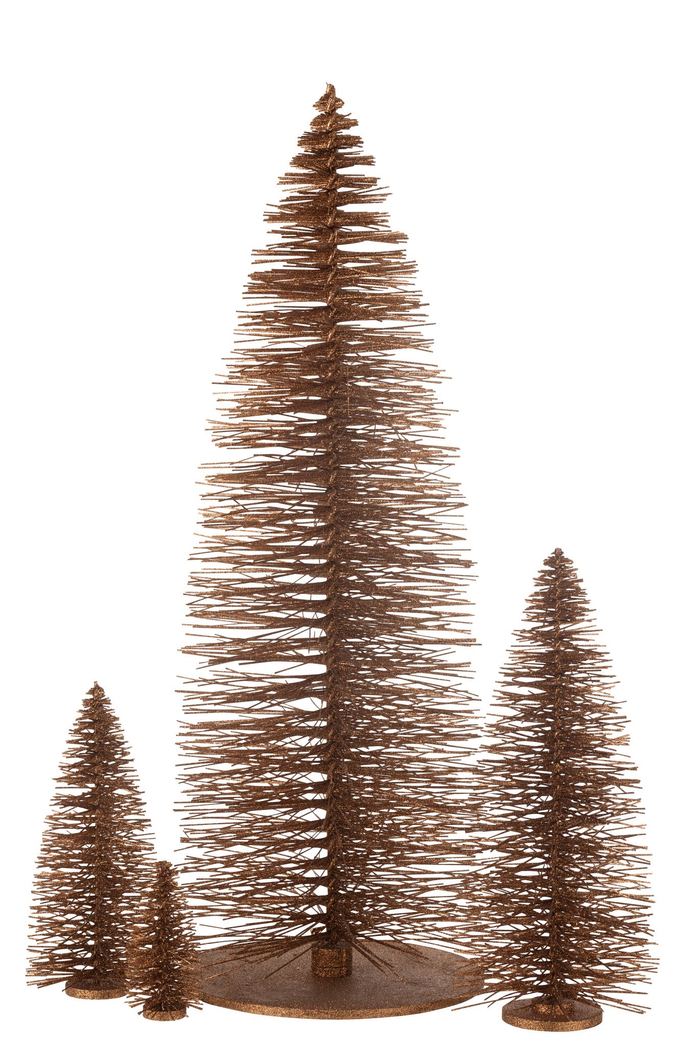 J-LINE KERSTBOOM DECO GLITTERS HOUT BRUIN EXTRA GROOT