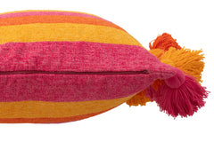J-LINE KUSSEN STREPEN + KWASTJES – KATOEN/VISCOSE – MULTICOLOUR – 50 CM