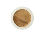 Decoratieve dienbladrand rond mangohout wit/natuurlijk medium