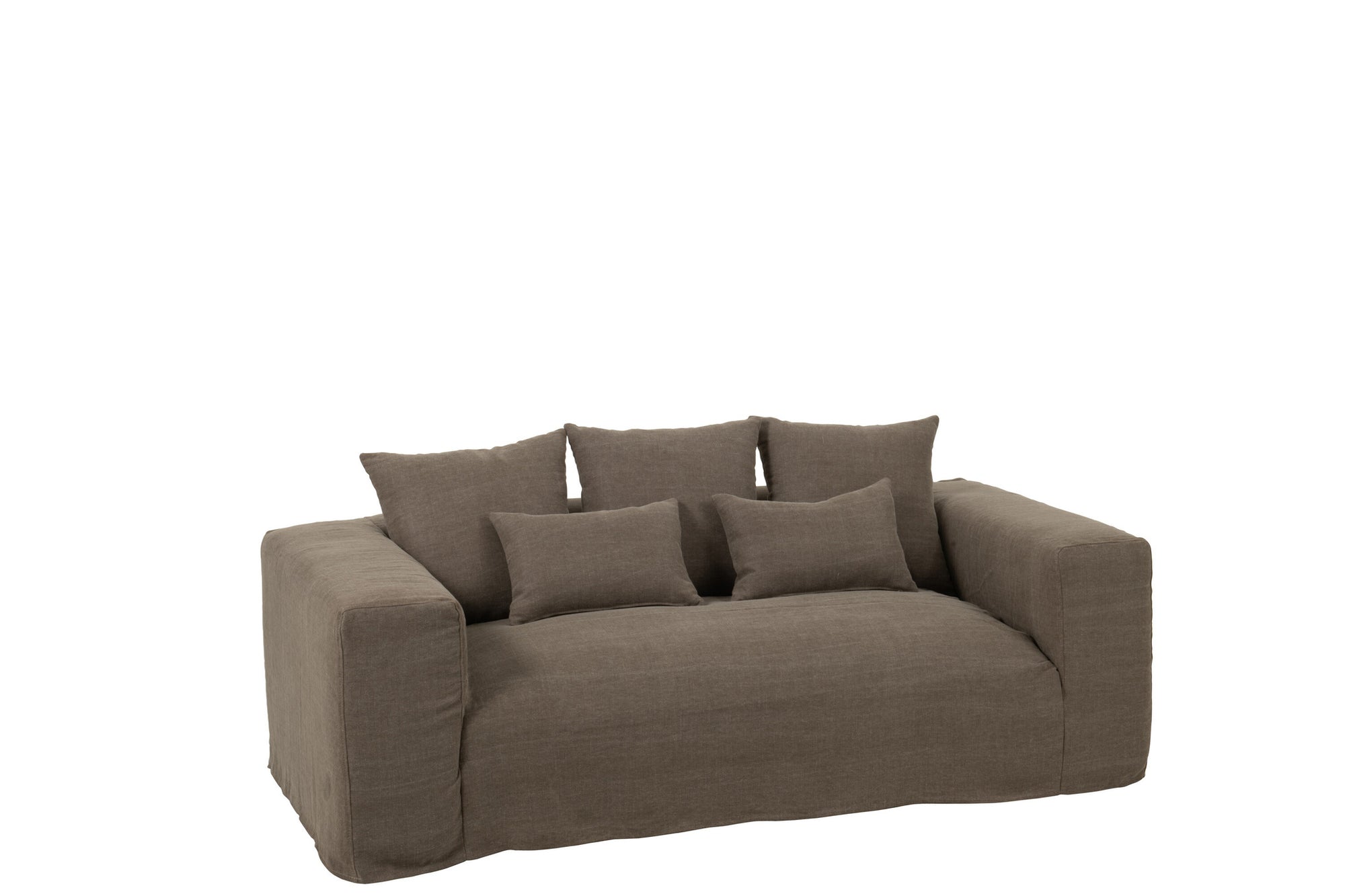 Hoes voor stoel + 5 kussens Monaco bank linnen Desert Taupe