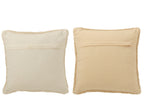 Kussen Hohoho Polyester Wit/Beige Assortiment Van 2