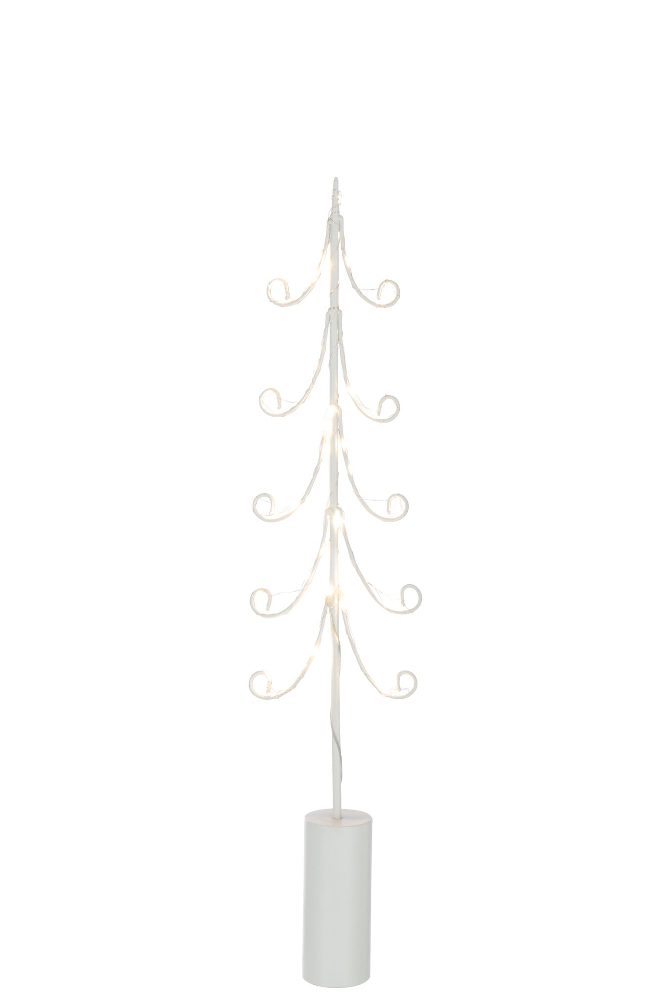 J-LINE BOOM LED CILINDER VOET IJZER WIT GROOT