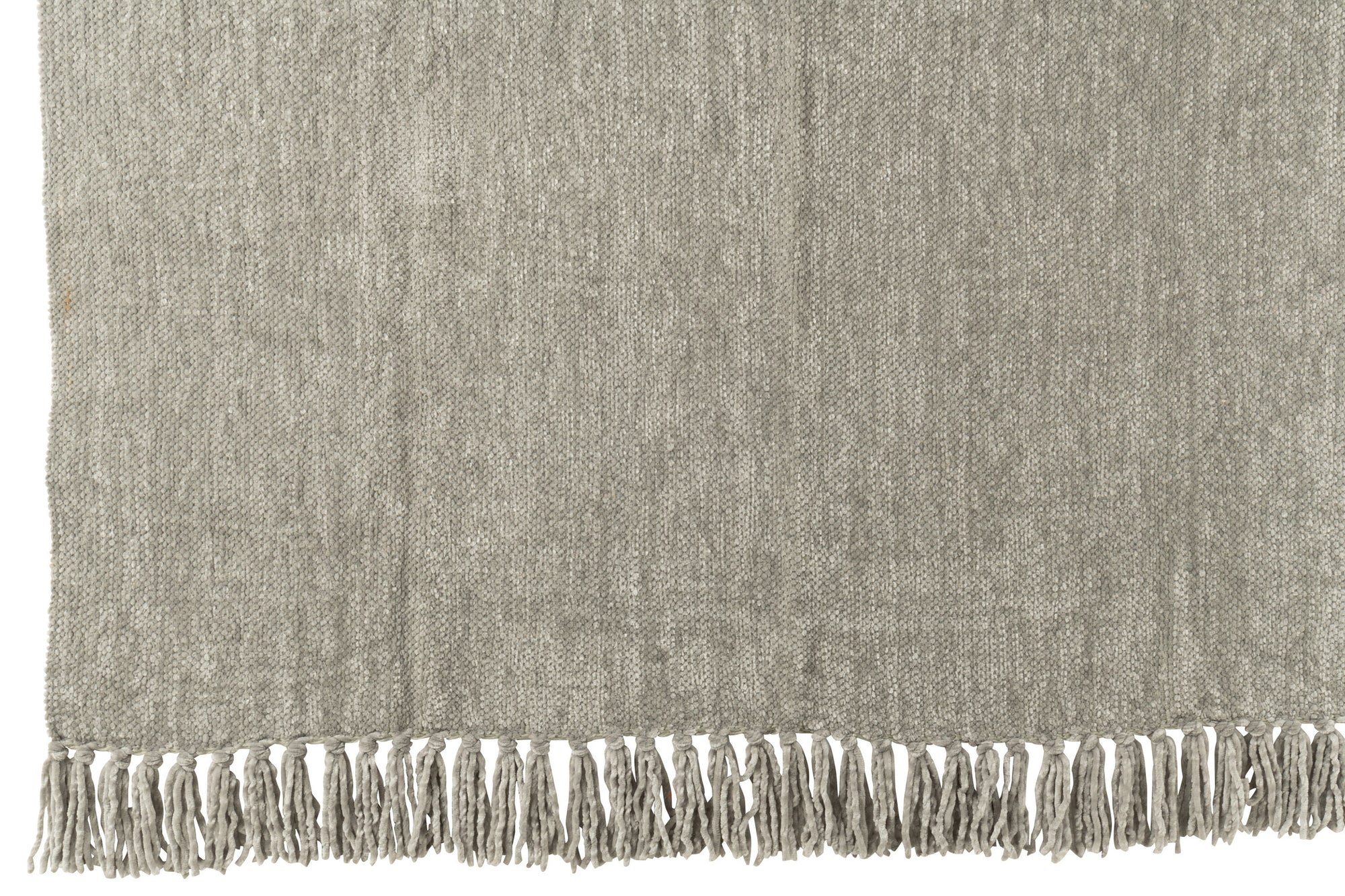 J-LINE DEKEN CHENILLE POLYESTER GRIJS-GROEN