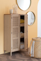 Ronde spiegel met hoge rand, metaal/glas, goud, middelgroot