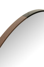 J-LINE RONDE SPIEGEL METAAL/HOUT ZWART LARGE
