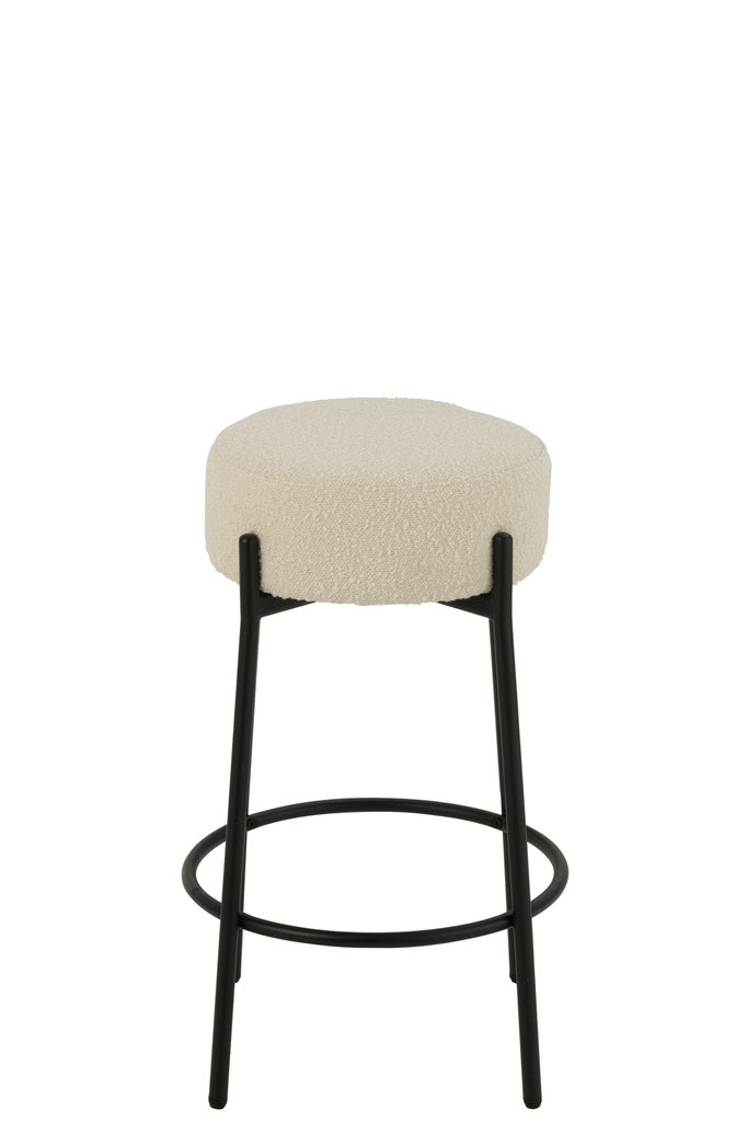 J-LINE BARKRUK BOUCLÉ TRIPLEX/POLYESTER WIT/ZWART