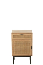 J-LINE NACHTKASTJE VIERKANT MDF/METAAL NATUREL/ZWART