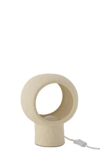 J-LINE TAFELLAMP CIRKEL GLAS STEENGOED BEIGE