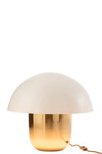 Lamp paddenstoel ijzer wit/goud groot