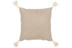 J-LINE KUSSEN FLOWERS/LEAVES – KATOEN – TAUPE/BEIGE – 45 CM