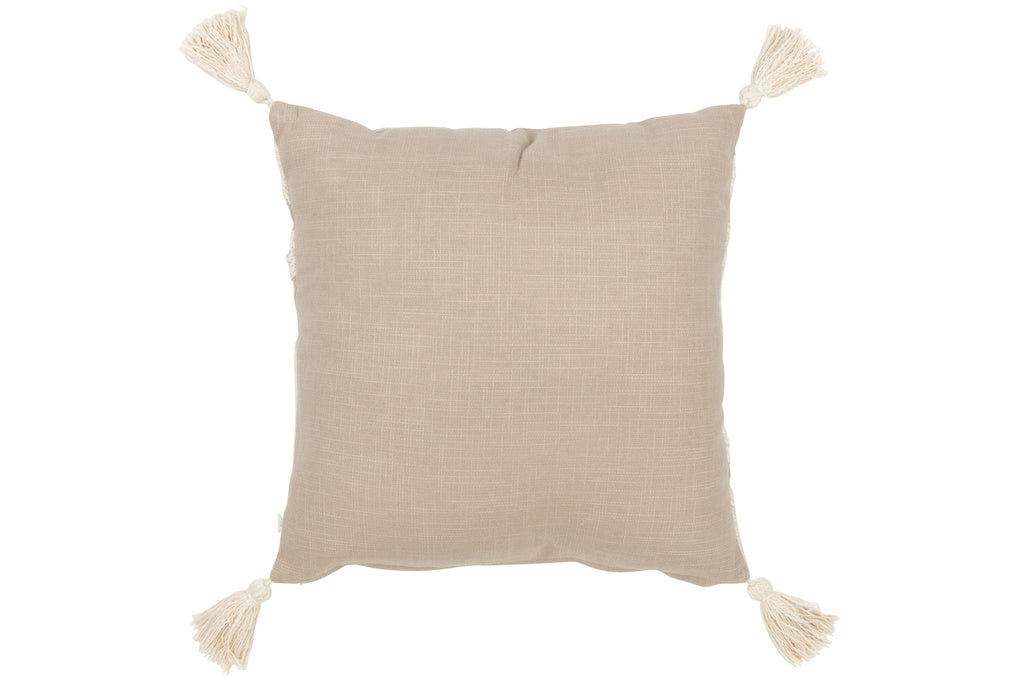 J-LINE KUSSEN FLOWERS/LEAVES – KATOEN – TAUPE/BEIGE – 45 CM
