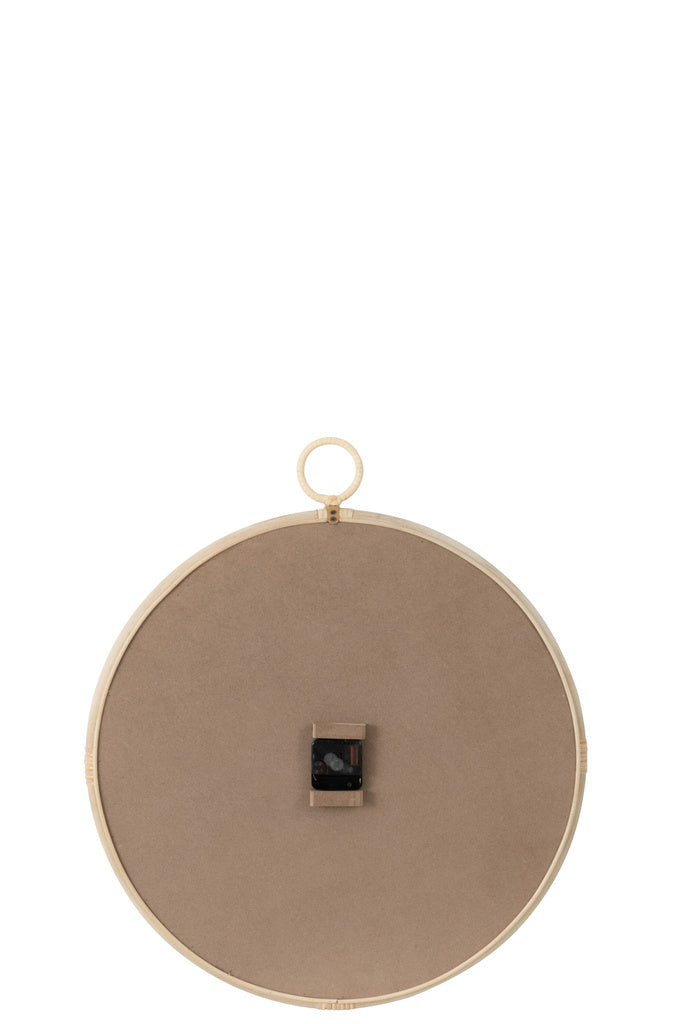 J-LINE WANDKLOK KYR – ROTAN/MDF NATUUR/WIT MEDIUM