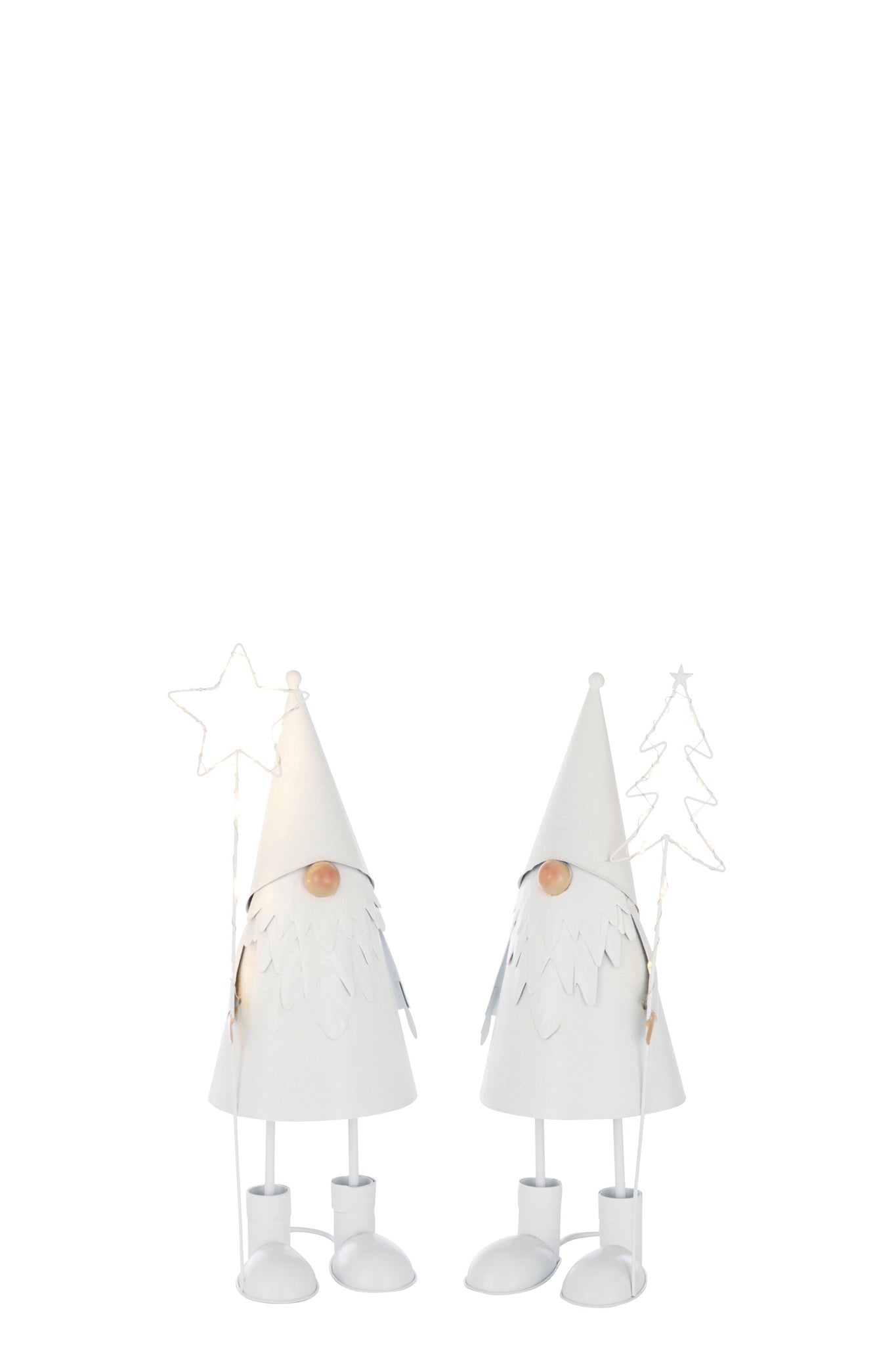 J-LINE KERSTMAN LED STER + BOOM METAAL WIT KLEIN ASSORTIMENT VAN 2