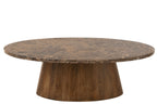 Salontafel Ovaal Marmer/Mangohout Bruin