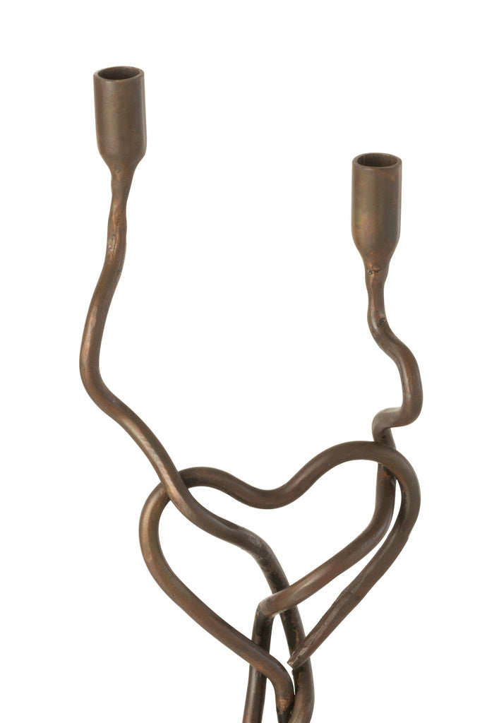 J-LINE KANDELAAR HOUDERIN IJZER ZWART/GOUD