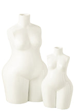 J-LINE VAAS LADY BODY POLYRESIN SHINY WHITE LARGE