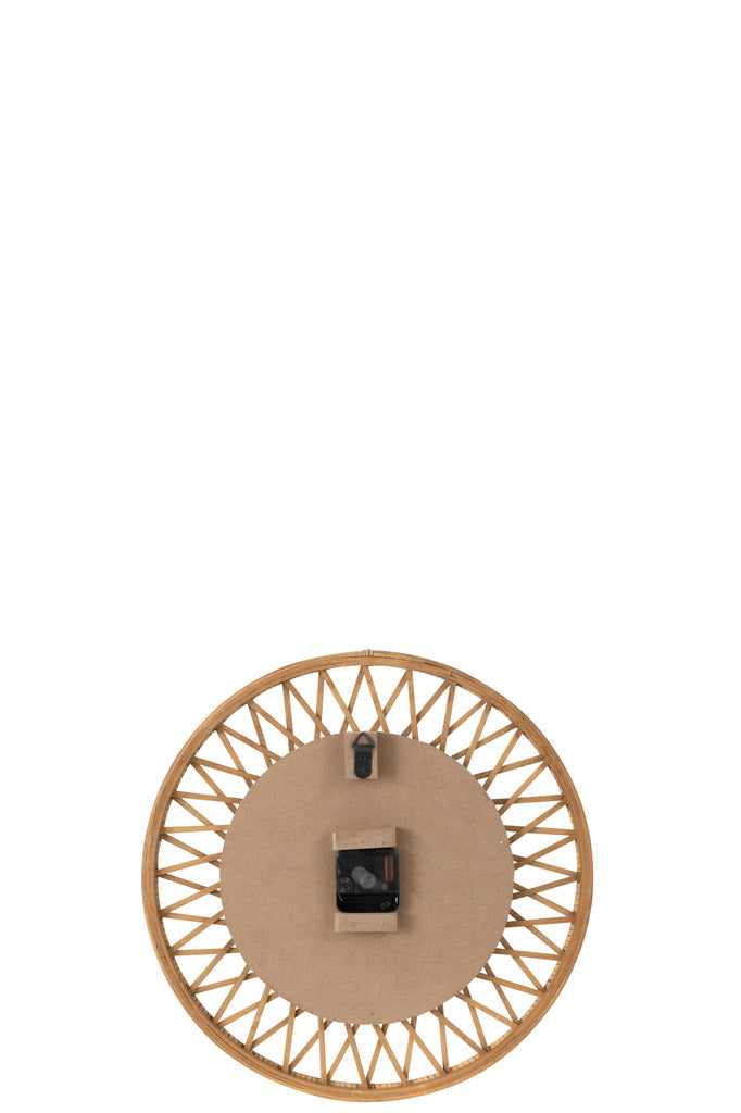 J-LINE WANDKLOK WONDER – ROTAN/PLYNATUUR/WIT KLEIN