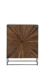 J-LINE KAST SHANIL 2-DEURS HOUT/IJZER NATUREL/GRIJS