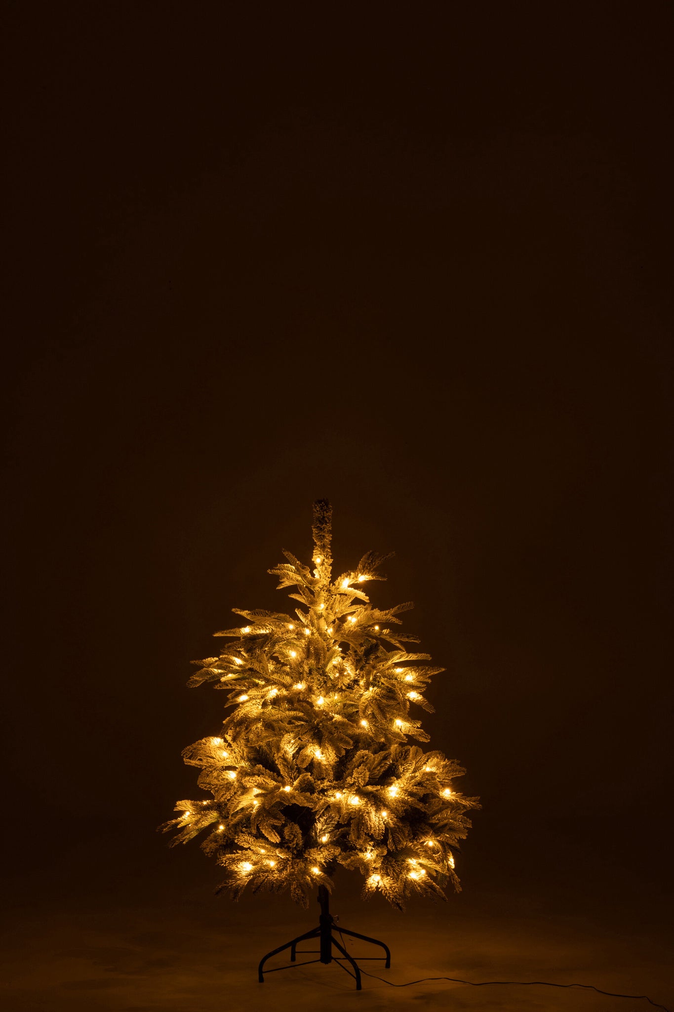  J-LINE KERSTBOOM 120 LED SNEEUWACHTIG KUNSTMATIG DONKERGROEN/WIT KLEIN