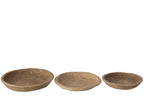 Set van 3 kommen Chad Papier Mache Bruin