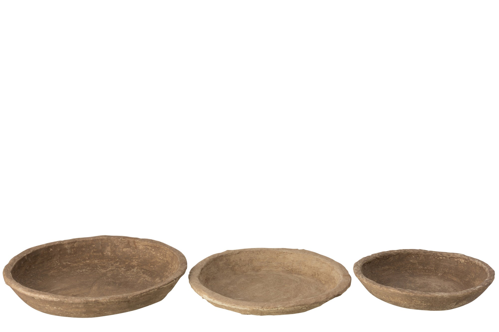 Set van 3 kommen Chad Papier Mache Bruin