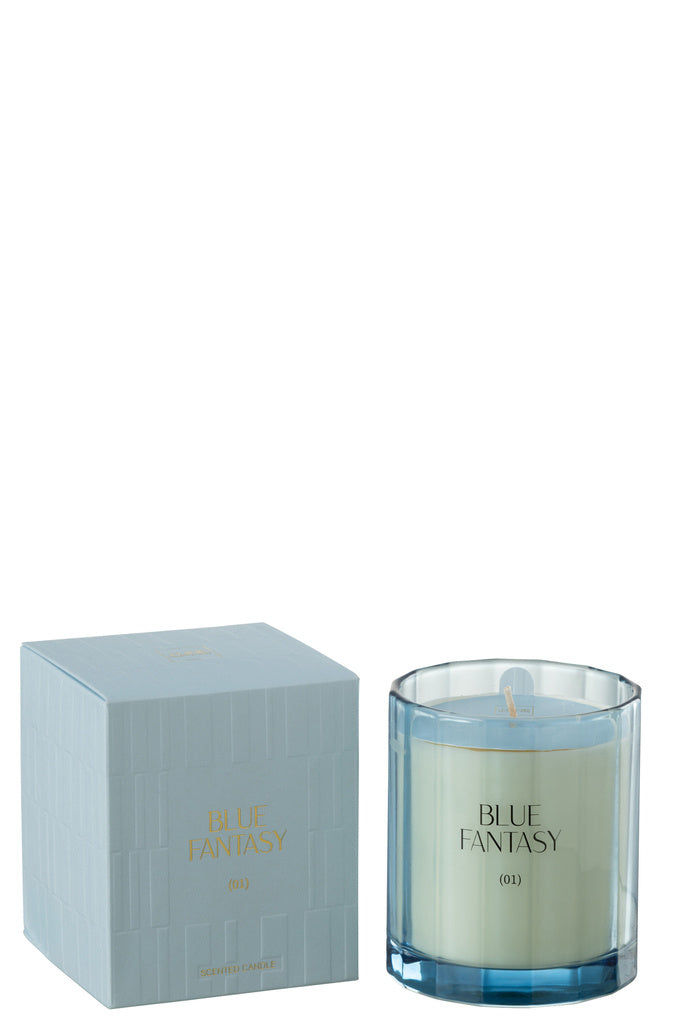 J-Line Geurkaars Blue Fantasy Glas - 30H
