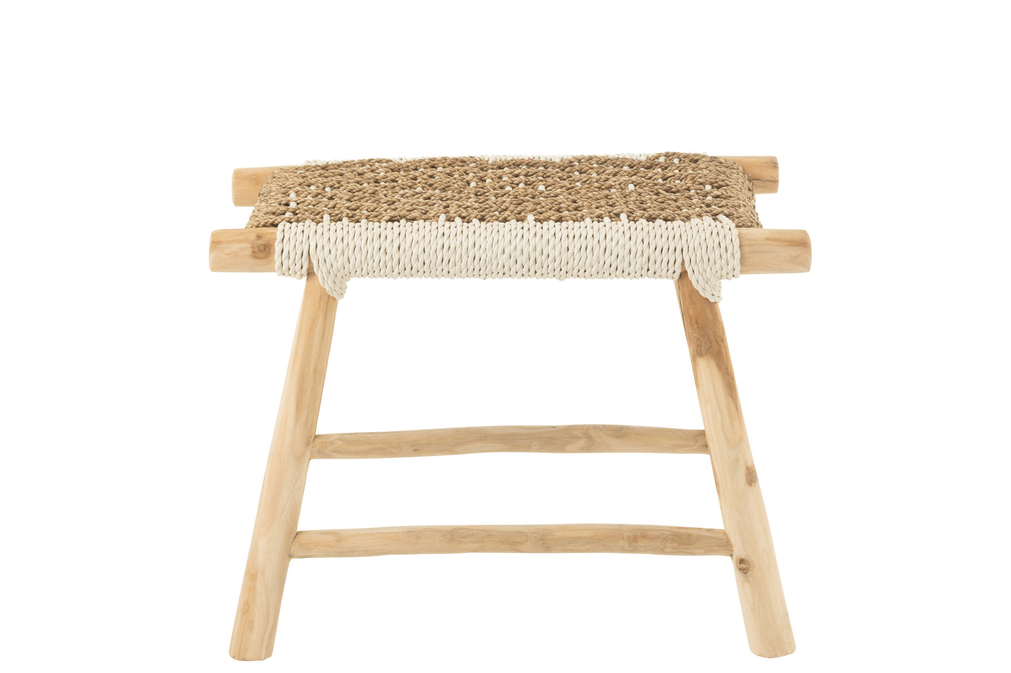 Kruk Waverly Teakhout/Zeegras Naturel/Wit