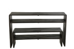 Set van 2 consoles met plank van gerecycled teakhout in het zwart.