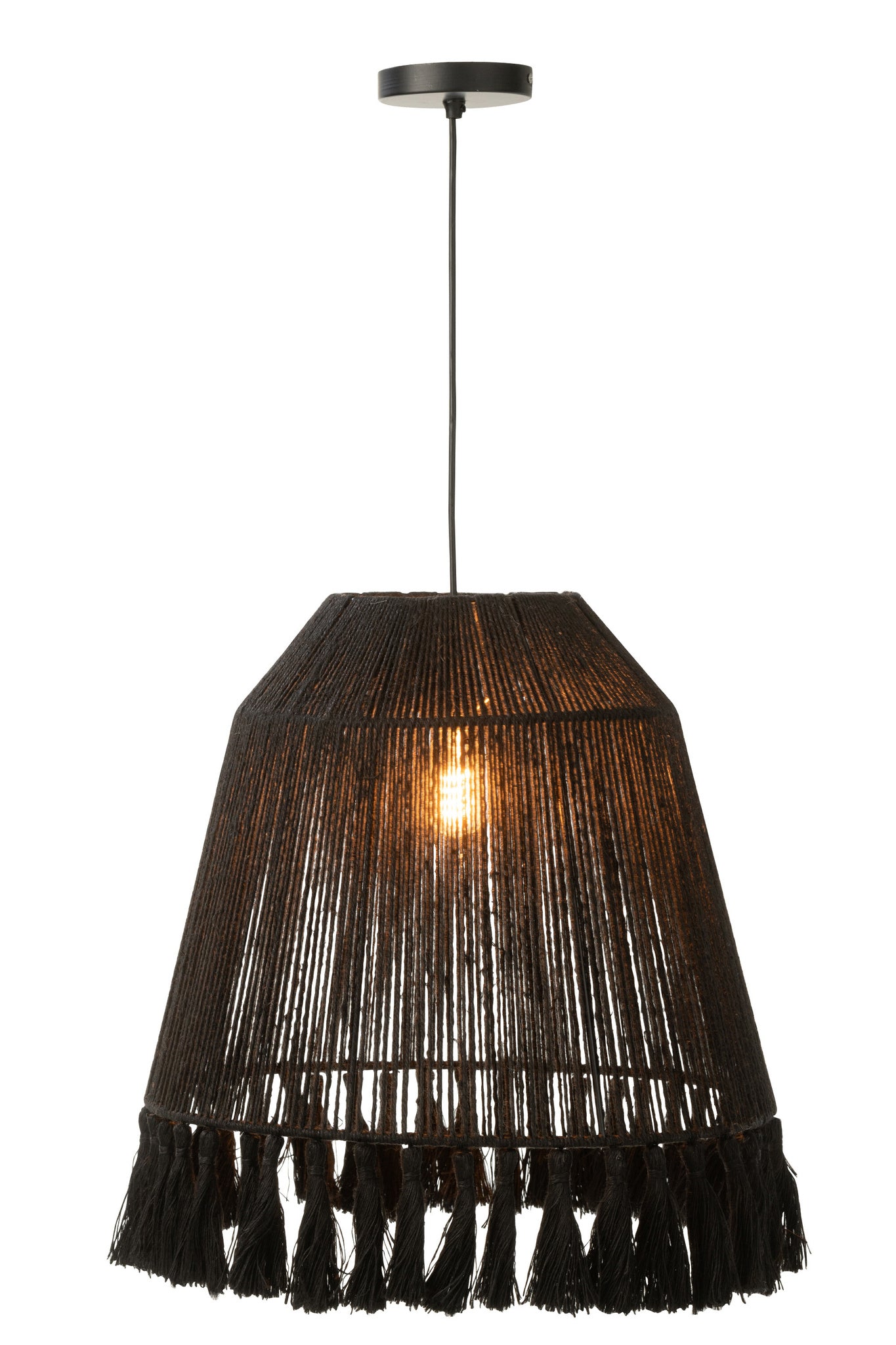 Hanglamp Celia Jute Zwart Groot