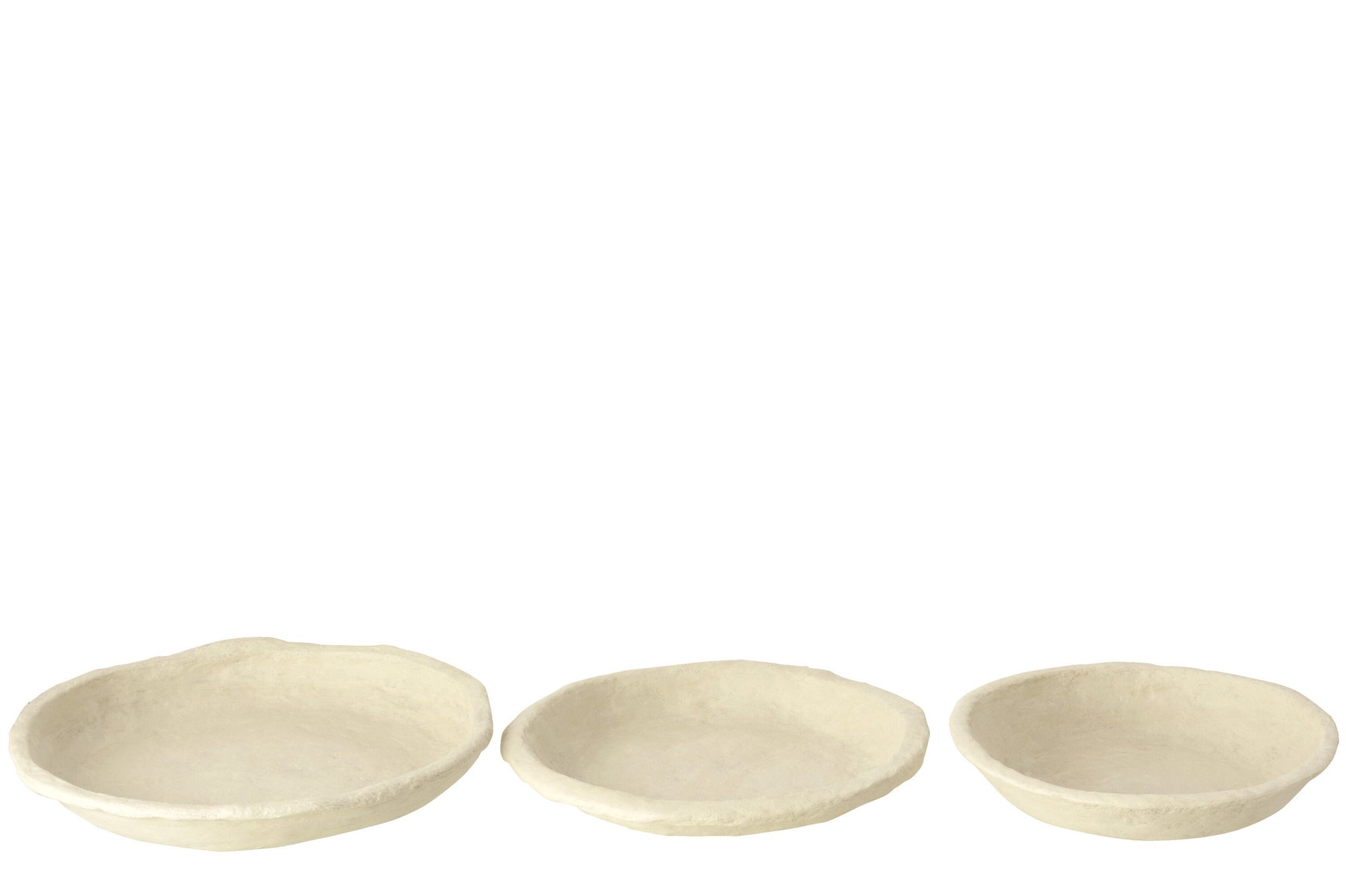 Set van 3 kommen Chad Papier Mache Wit